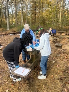 Students conduct a stream study.