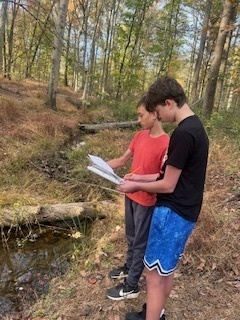 Students conduct a stream study.