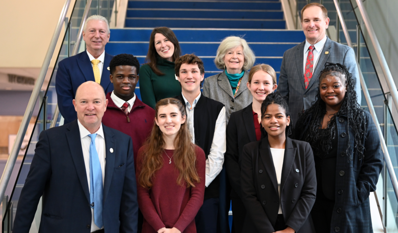Pages pose with Maryland State Legislators and County Executive Bob Cassilly