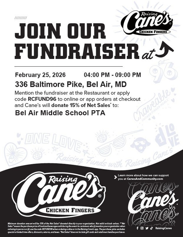 BAMS PTA Spirit Dine Fundraiser Flyer Image