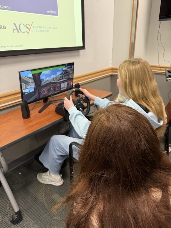 Students working on computer