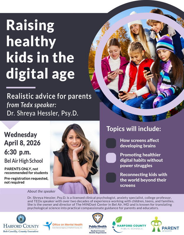 Flyer for speaker opportunity on raising healthy kids in the digital age.