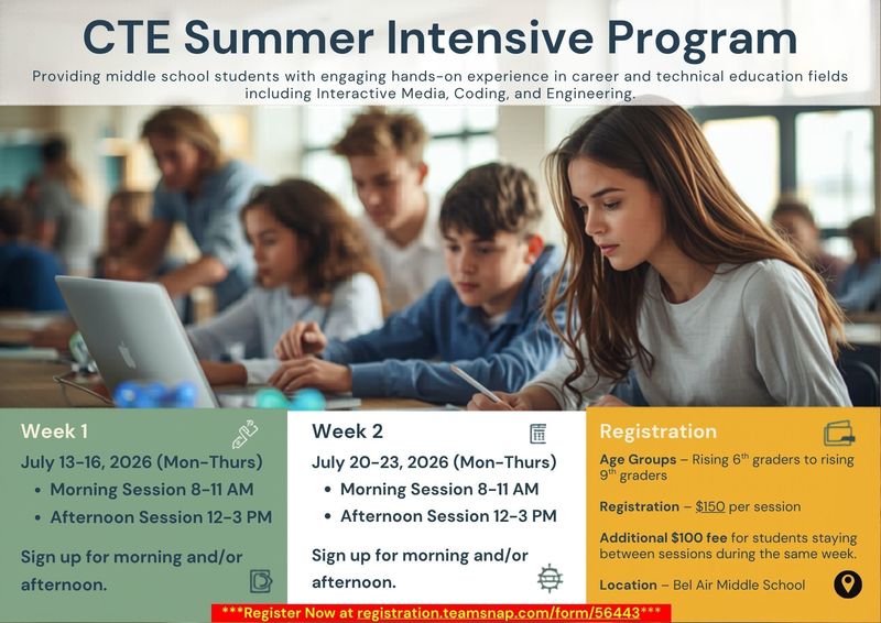 CTE Summer Intensive Program Flyer Image