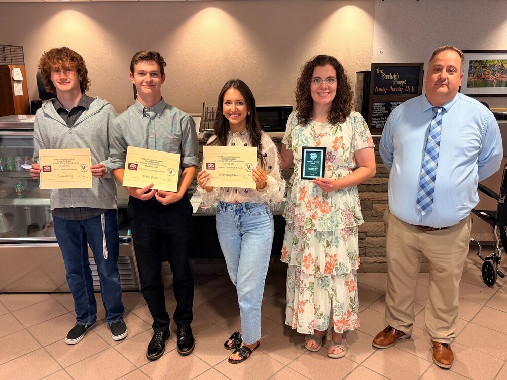 Engineering award winners, left to right, Caden Craig, Elijah Moore and Shania Middleton. 