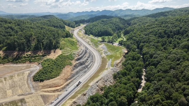 U.S. 421 reconstruction is shown in this aerial photo by Mr. Robert Scott. 