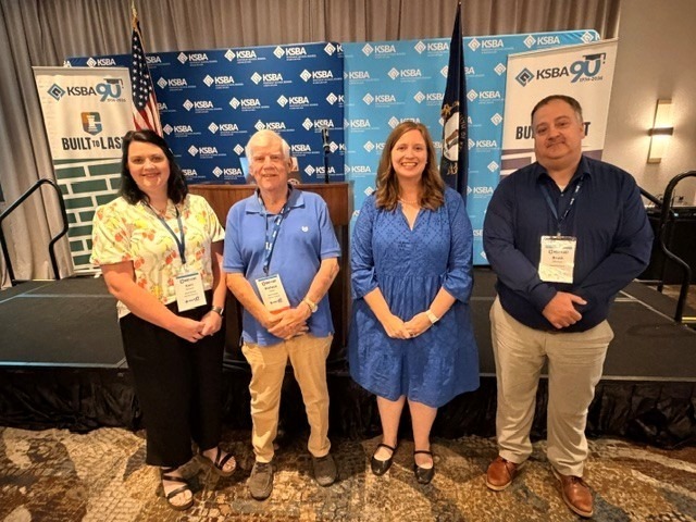 Harlan County Board Members Keri Stevens and Wallace Napier are shown with Michelle Gross and Superintendent Brett Johnson