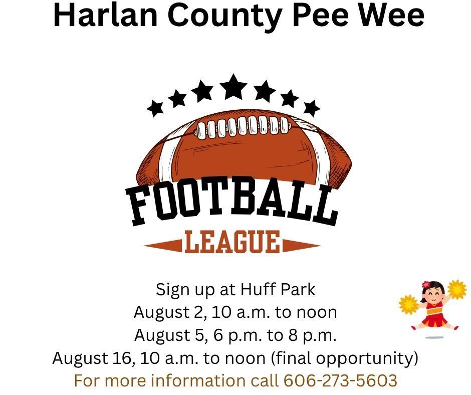 Pee Wee football and cheer signups end August 16th.