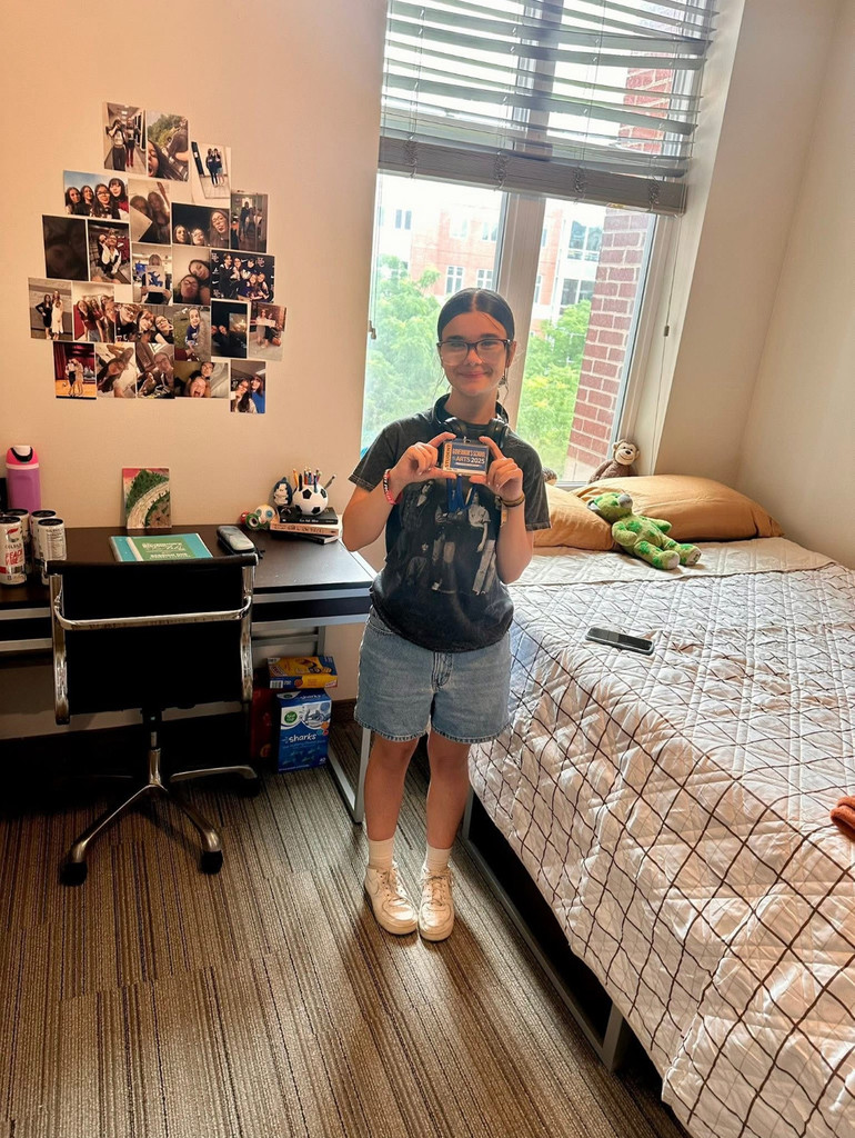 Bailey Dunn is shown in her dorm at the University of Kentucky during the Governor's School for the Arts.
