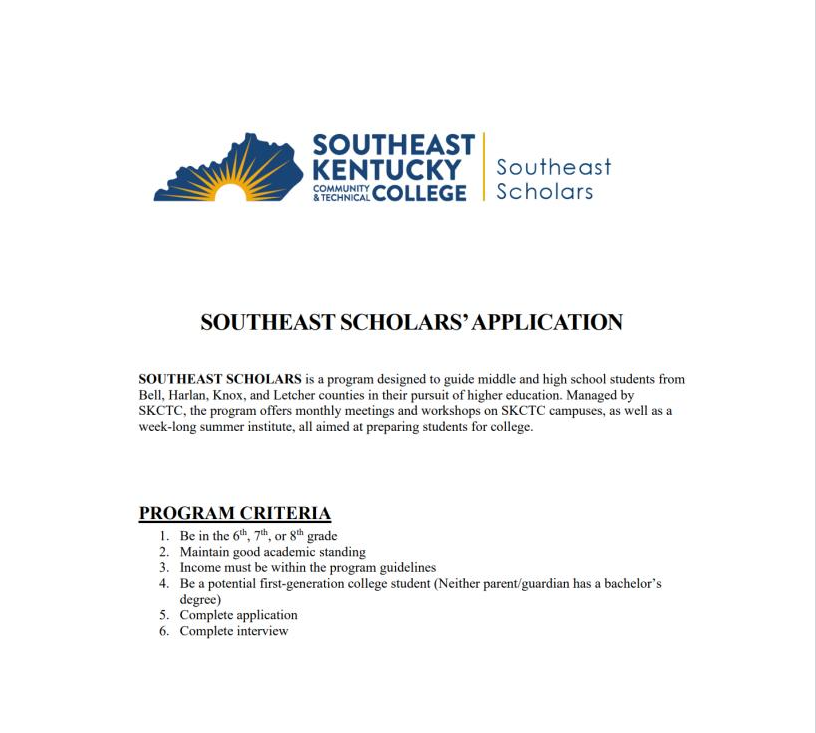 Scholarship Opportunity for 6th- 8th grade students