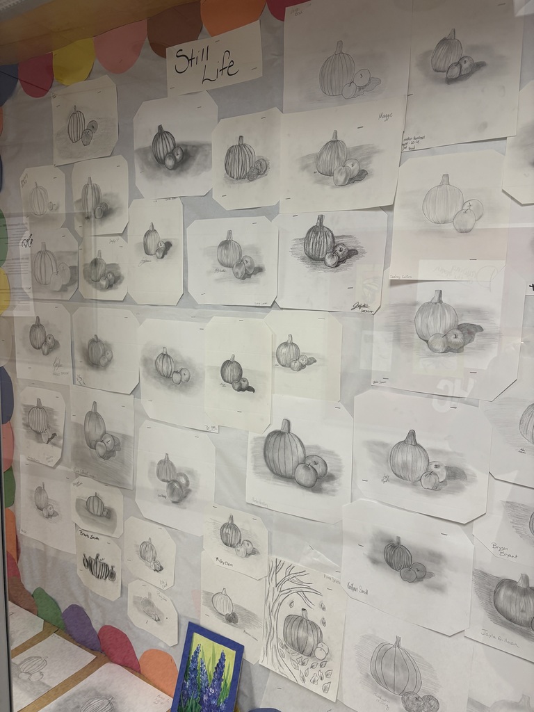 Pictures of the windows and students working art class lately
