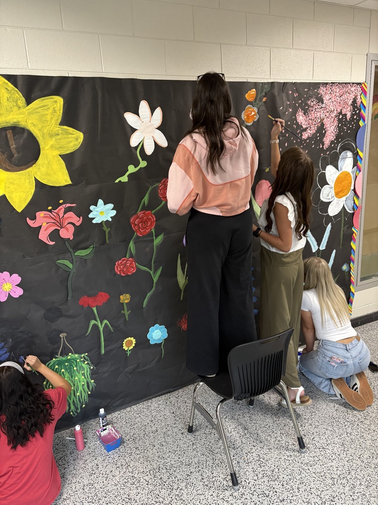 Pictures of the windows and students working art class lately
