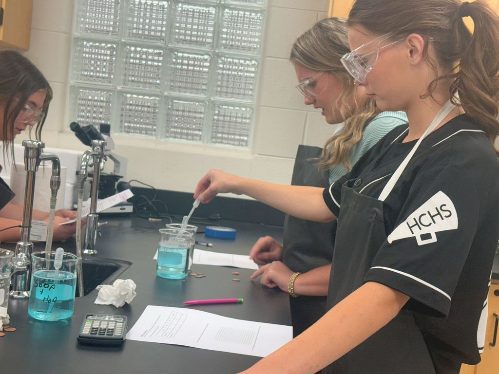 : Students in Ms. Shoemaker’s Dual Credit Biology class are investigating the properties of water using 5 different stations to explore different ways adhesion, cohesion, and capillary action are responsible for sustaining life on earth. 