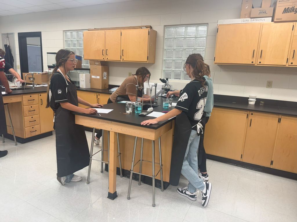 : Students in Ms. Shoemaker’s Dual Credit Biology class are investigating the properties of water using 5 different stations to explore different ways adhesion, cohesion, and capillary action are responsible for sustaining life on earth. 