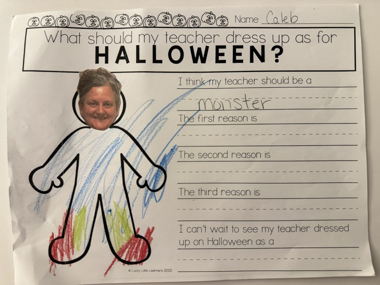 GHES 1st grade students dressed Mrs. Caldwell for Halloween. 🎃   Part 1