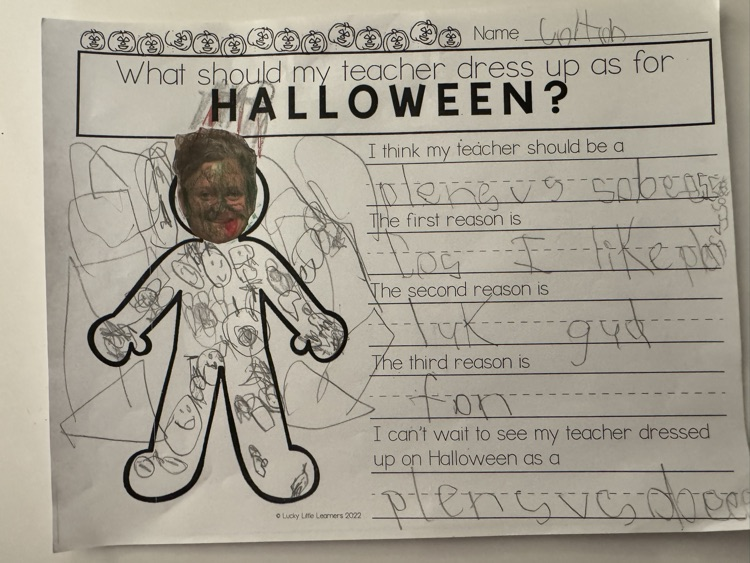 GHES 1st grade students dressed Mrs. Caldwell for Halloween. 🎃   Part 1