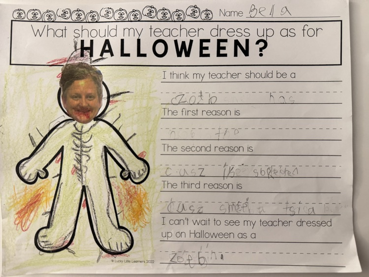 GHES 1st grade students dressed Mrs. Caldwell for Halloween. 🎃   Part 1