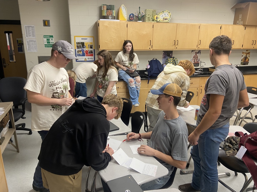 On Friday November 21st, Harlan County FFA Members gathered to write "thank-you" letters for all of the substitute teachers in the building. Today is Substitute Teacher Appreciation Day and HC FFA wanted to give back to the people who are willing to step in to a different environment everyday and still make a positive impact on every kid that they meet. To all the Substitute Teachers, we say thank you for all that you do