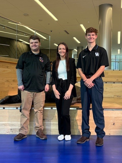 HCHS engineering students Jimmy Shepherd, Shania Middleton and Elijah Moore attending an event at the University of Kentucky. 