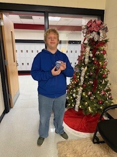 Perfect Attendance Award!   In our drawing of students who have had perfect attendance from November 7 through December 12, our winner was Chayce Jackson!  Congratulations Chayce!