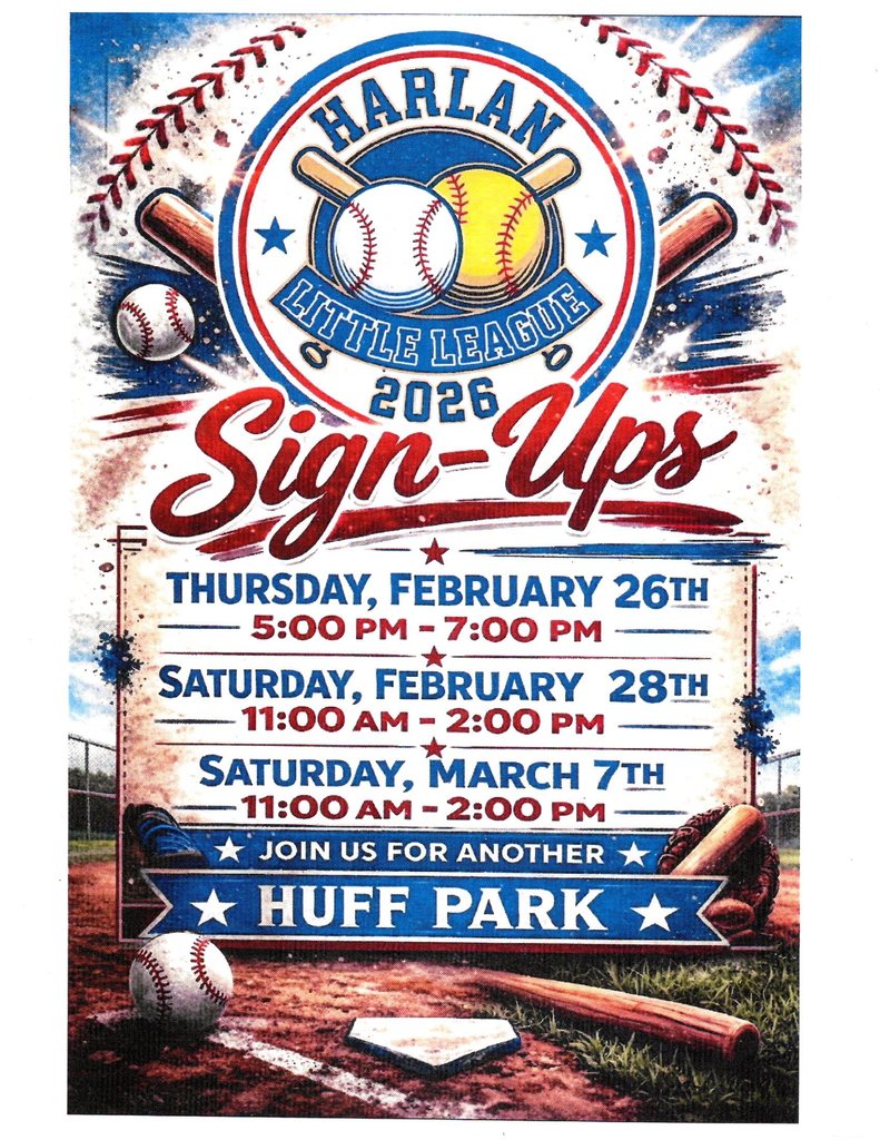 little league signups, huff park, february