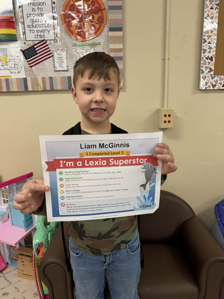 GHES kindergarteners have been working hard to level up on their Lexia program. We are so proud of all their hard work. Way to go, superstars! 🤩