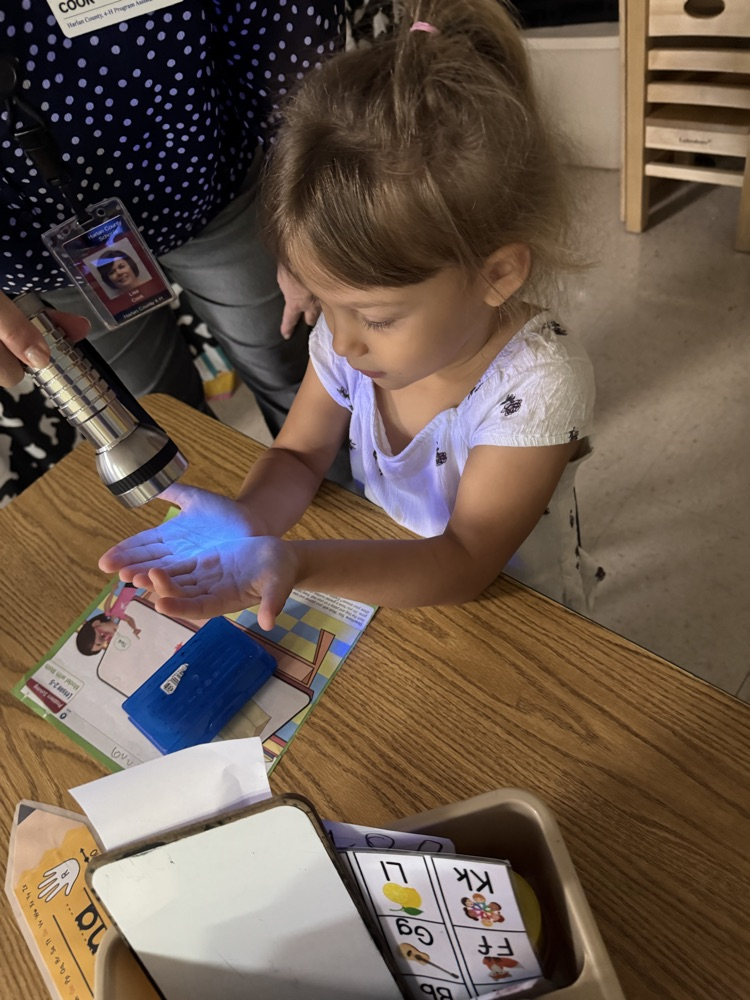 Kindergarten students learned the correct way to wash their hands during the 4-H program.