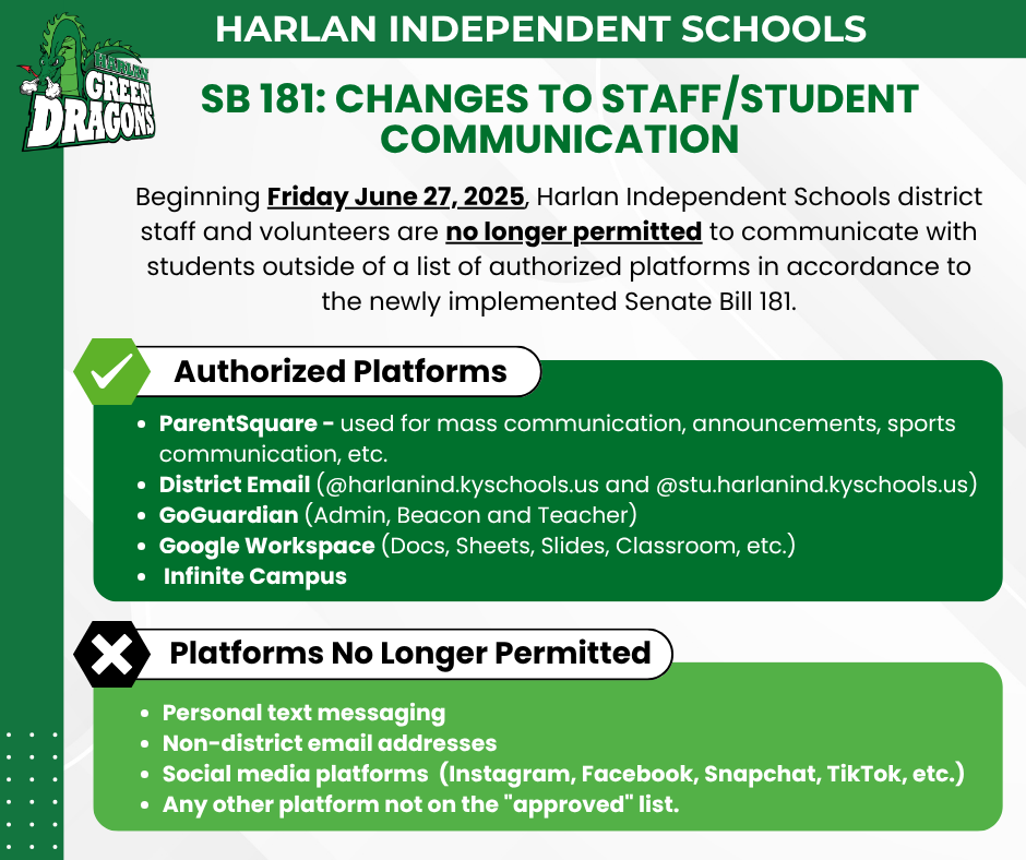 Changes to Staff/Student Communication