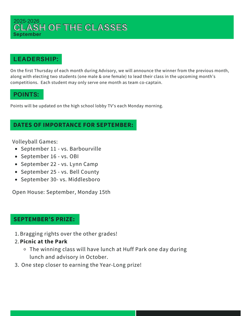 Clash of the Classes - September