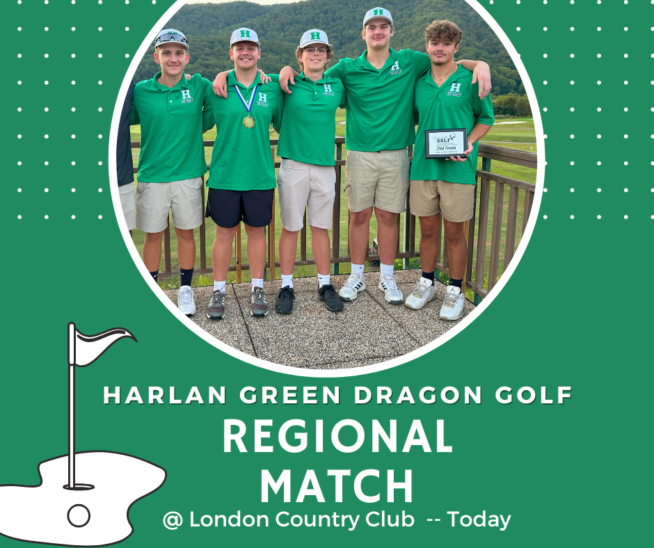 Green Circle Frame Golf Poster
