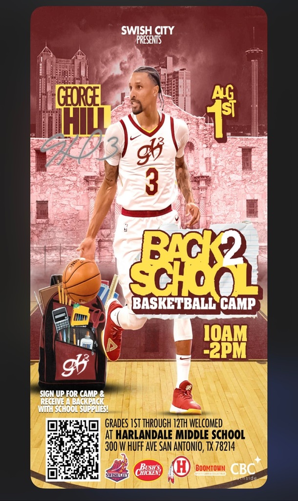 Back to School Basketball Camp with George Hill at HMS on August 1st from 11am to 2pm