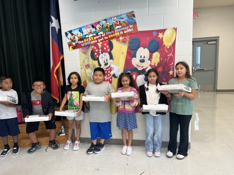 proud students show off their boxes