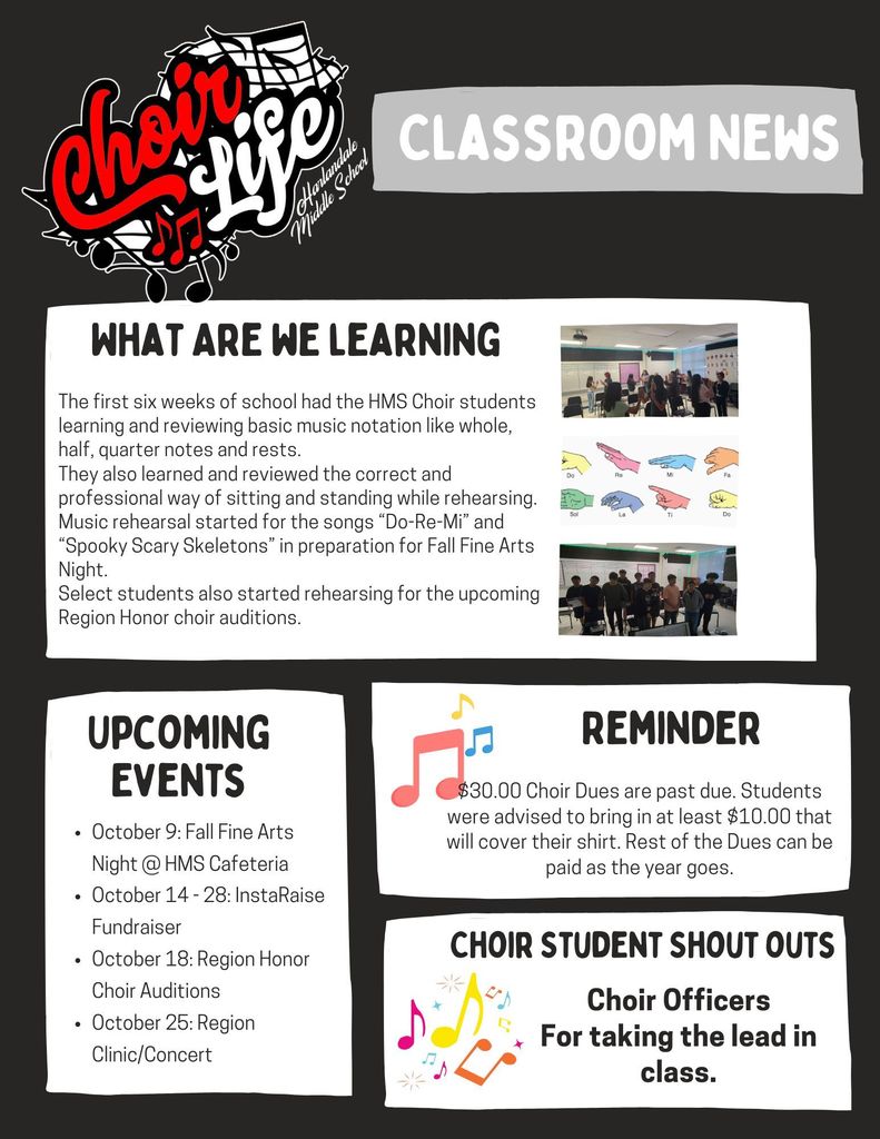 HMS Choir Life Classroom News 