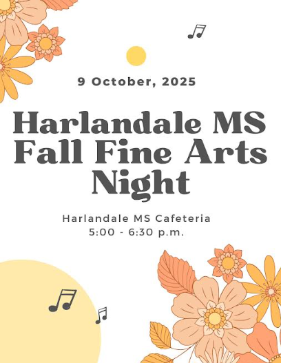 HMS Fine Arts Night English Flyer Oct. 9th at 5pm HMS Cafe