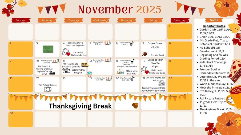 November Calendar