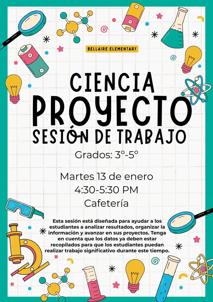 Science Project Work Session Flyer-Spanish