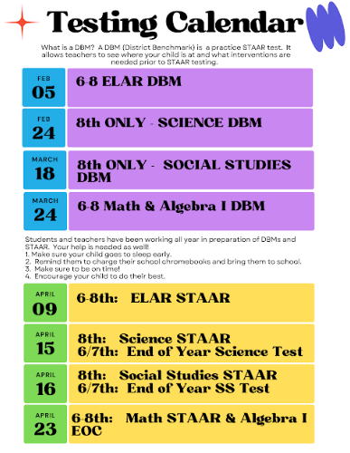 Testing Calendar Feb. 2026 English
