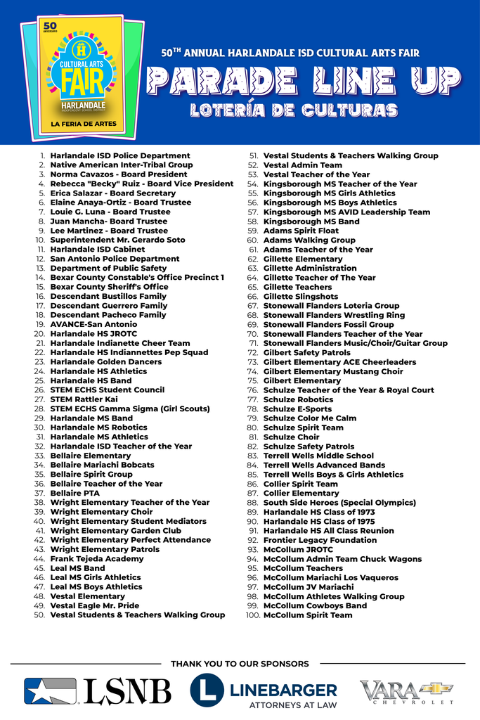 2026 CAF Parade Lineup