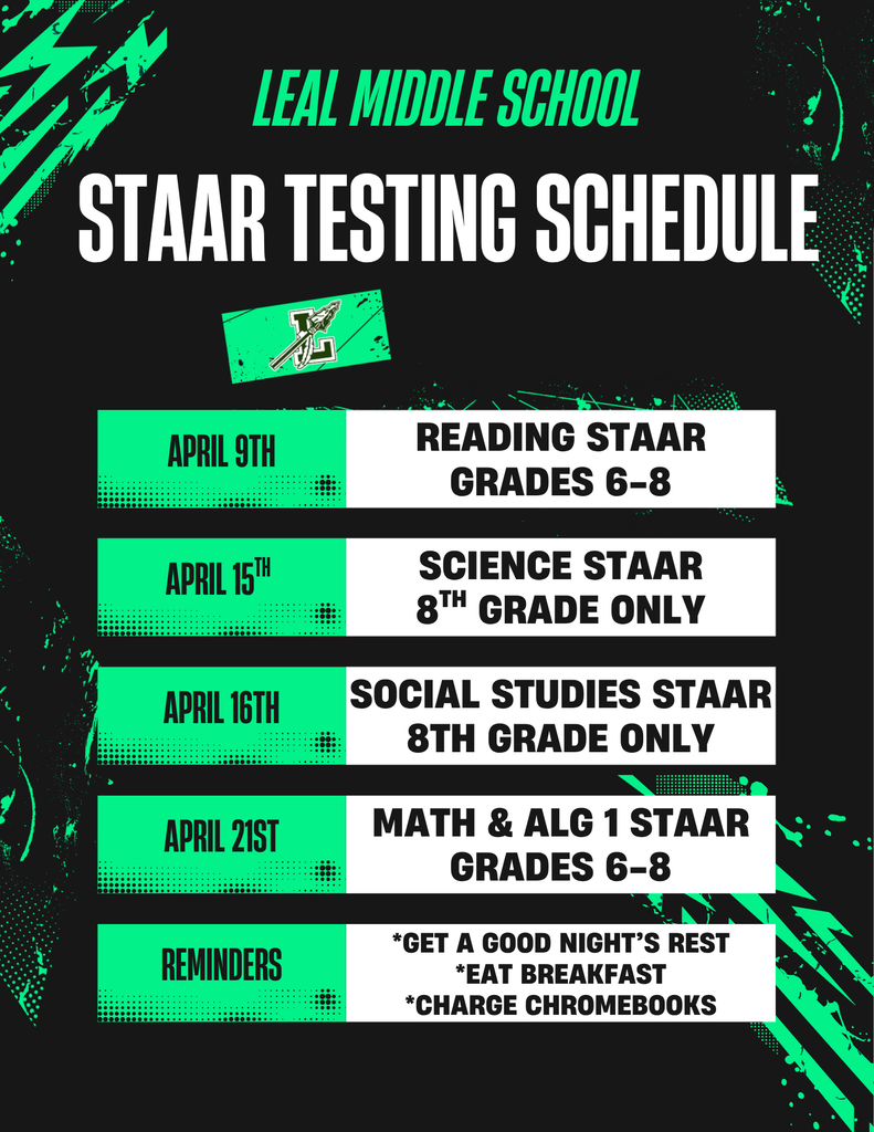 STAAR TESTING SCHEDULE