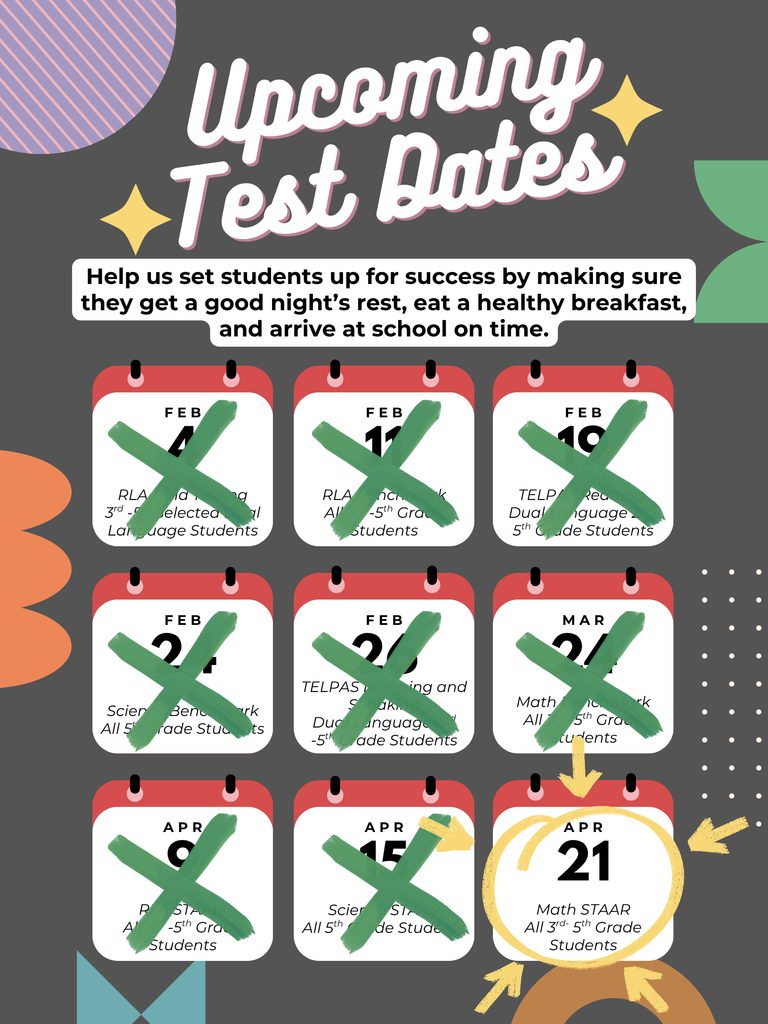 Upcoming Test Dates Poster