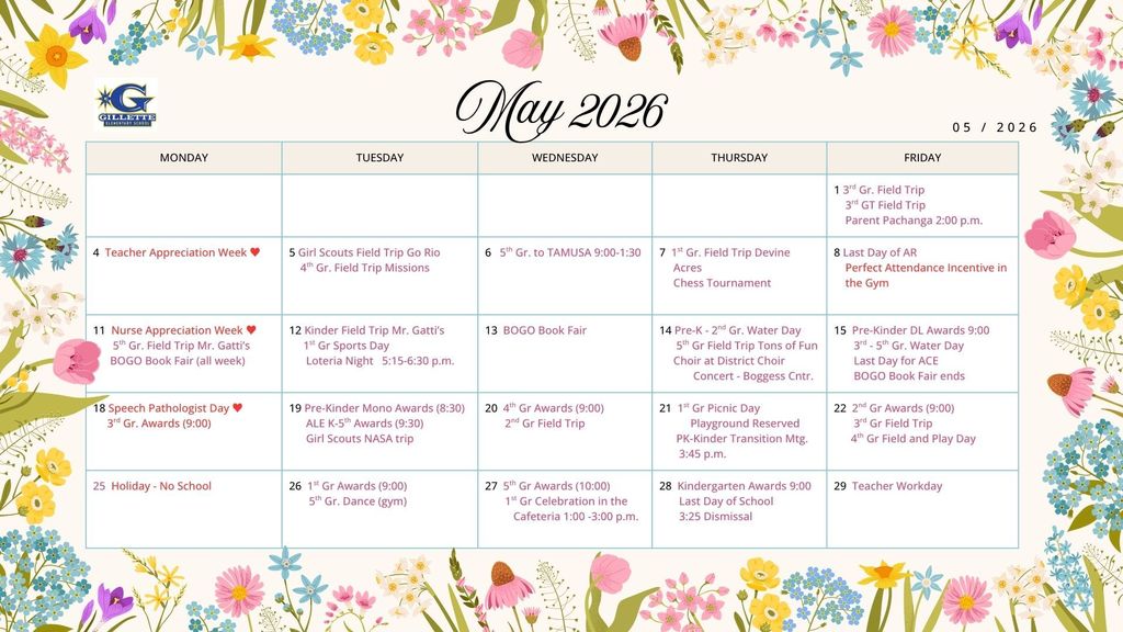 May 2026 Calendar