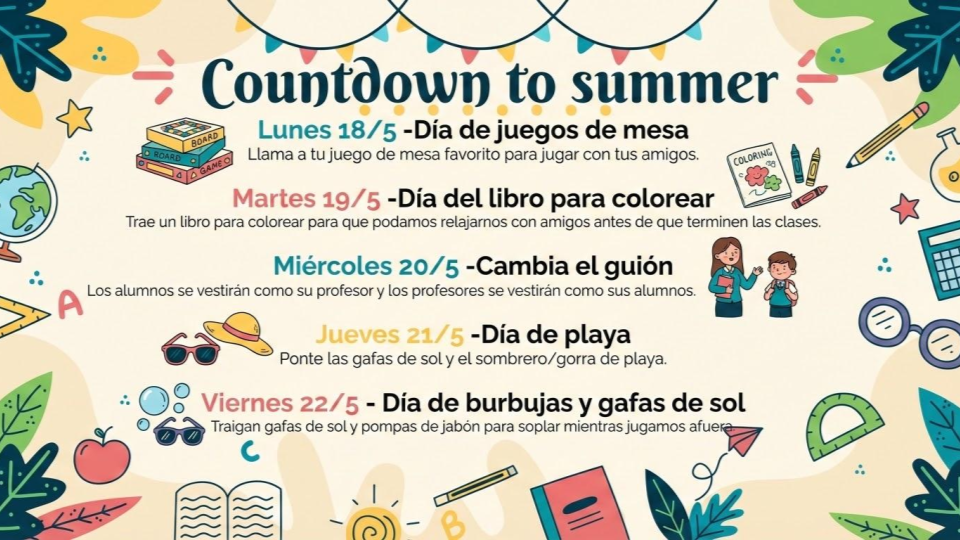 Countdown to Summer flyer Spanish