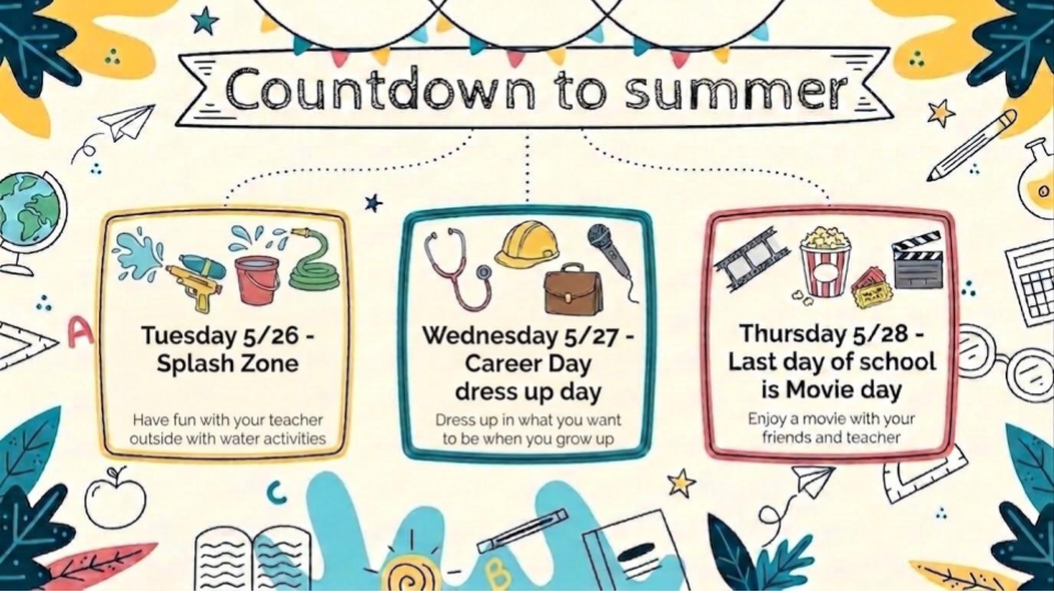countdown to Summer last week of school