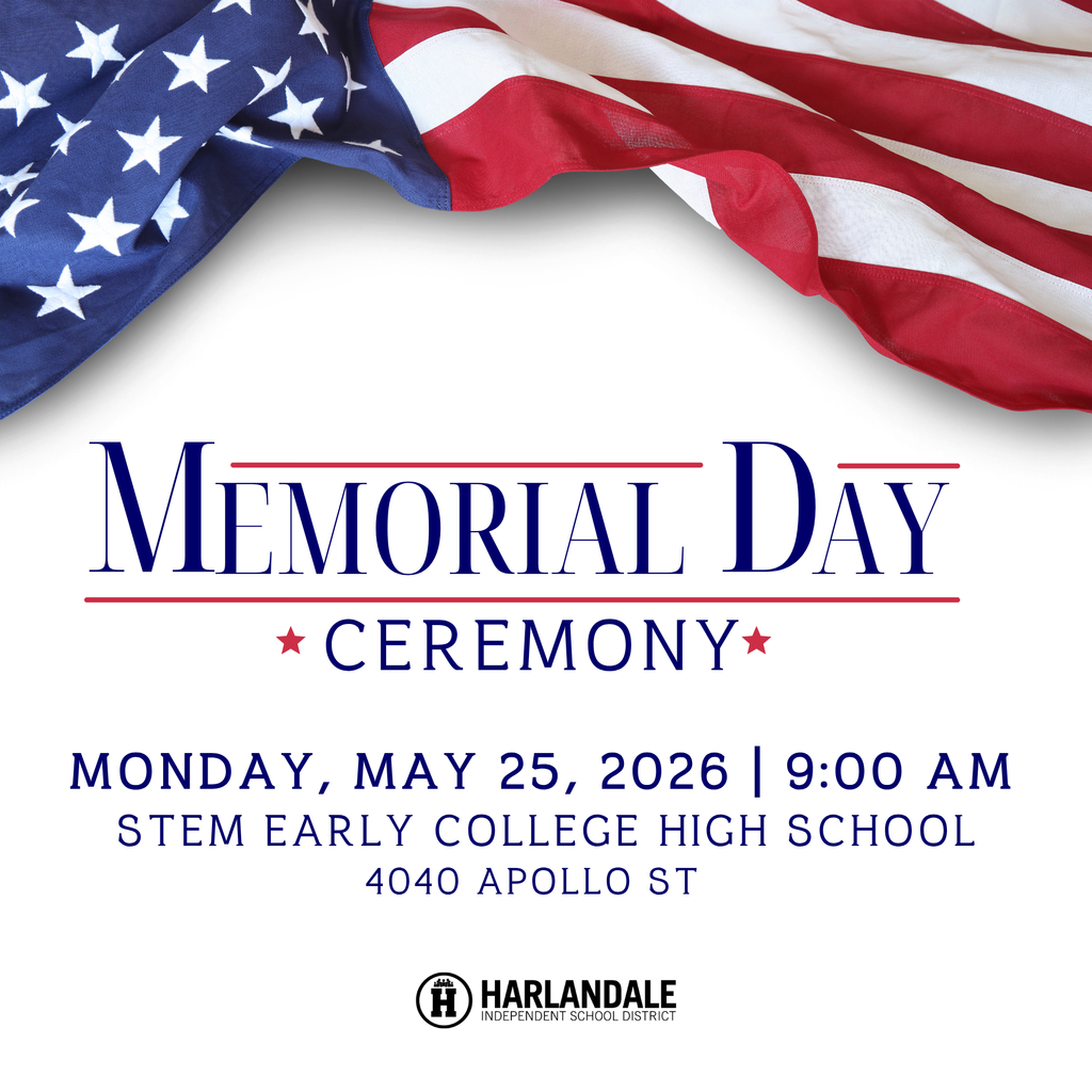 Memorial Day Ceremony- May 25 at STEM Early College High School