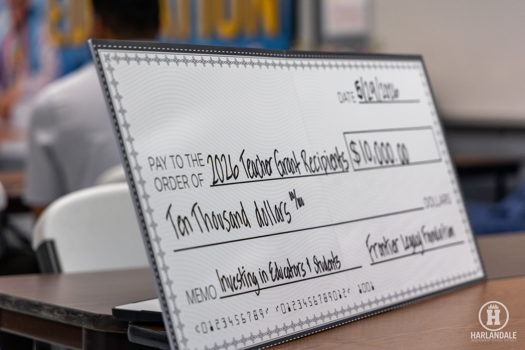 Harlandale ISD. Frontier Legacy Foundation Grant Giveaway