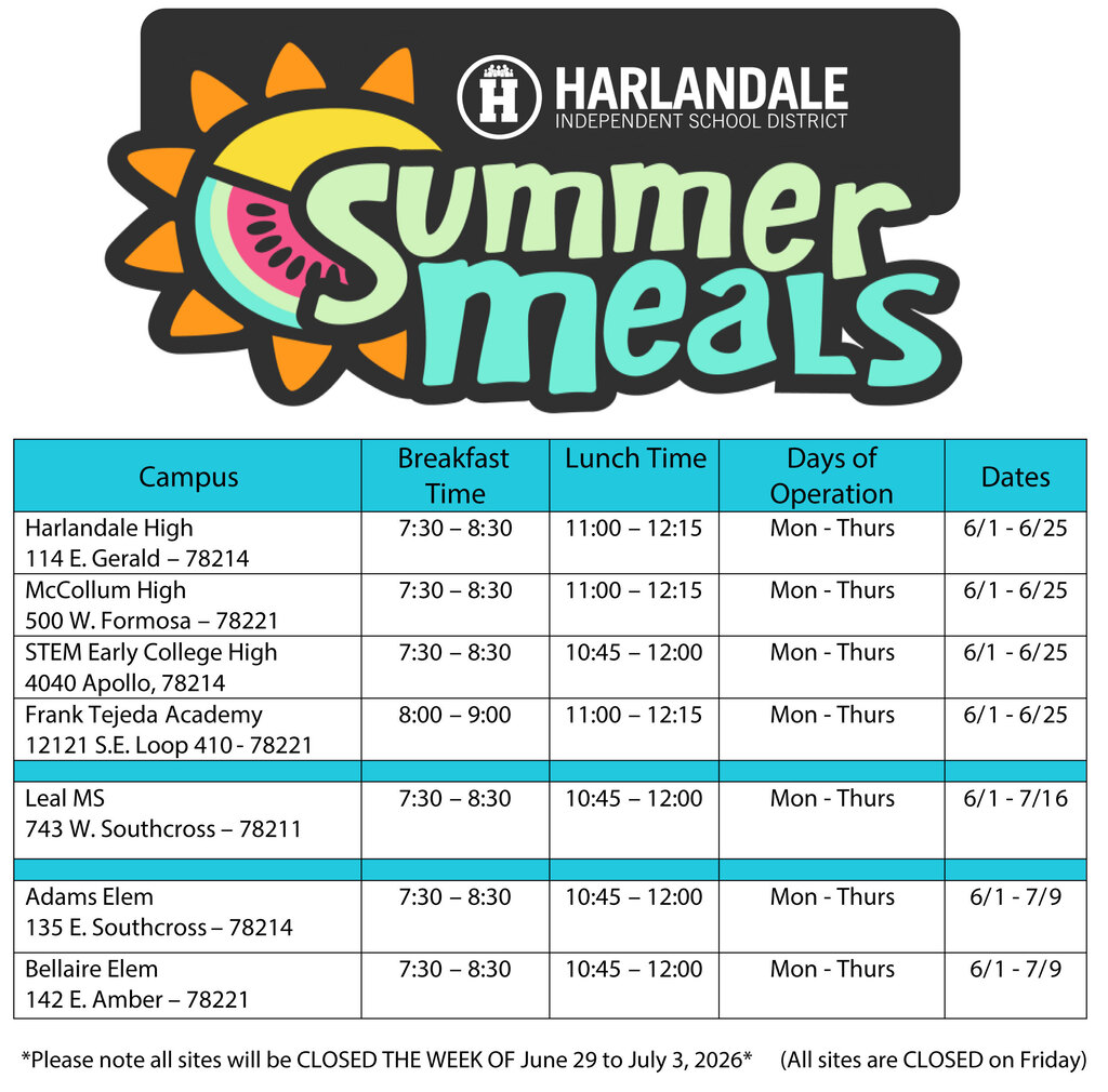 Harlandale ISD Summer Meals