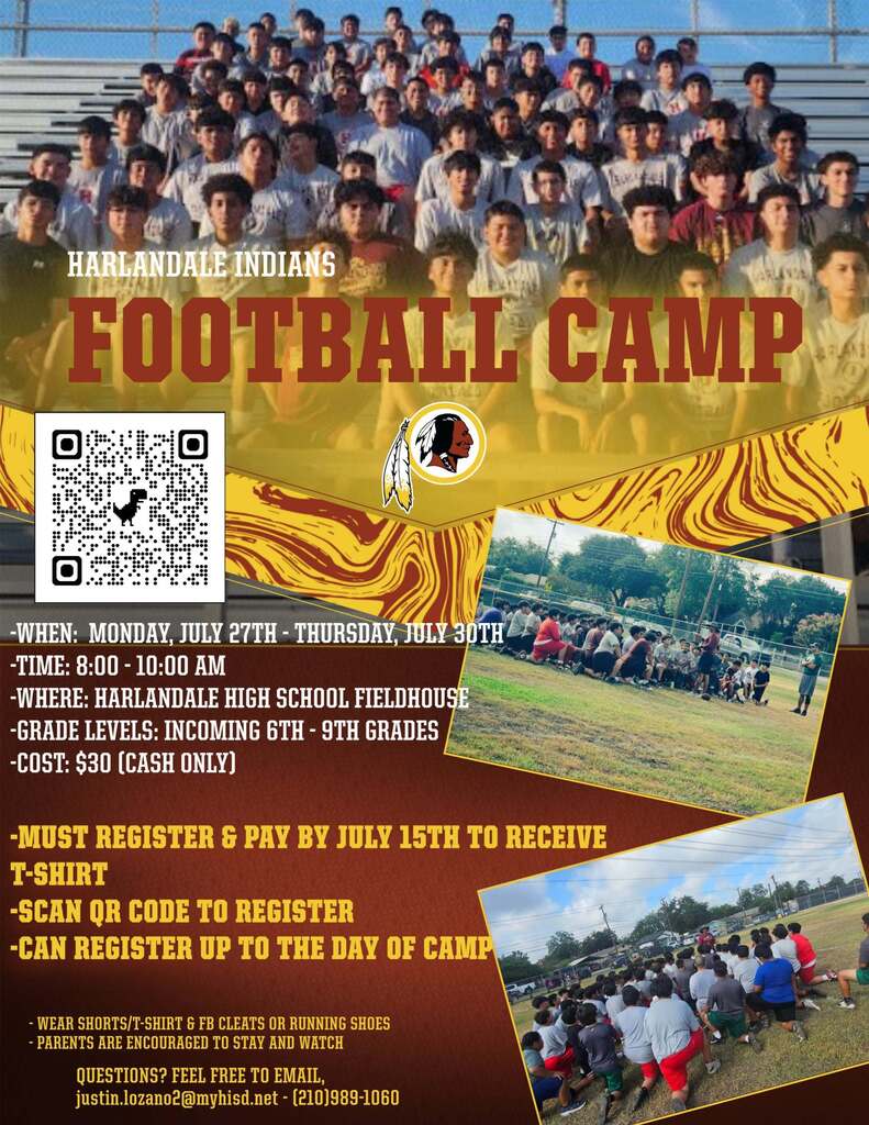 Football Camp July 27-30 at HHS