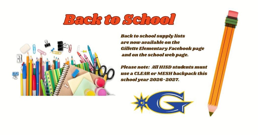 Back to School Supply List