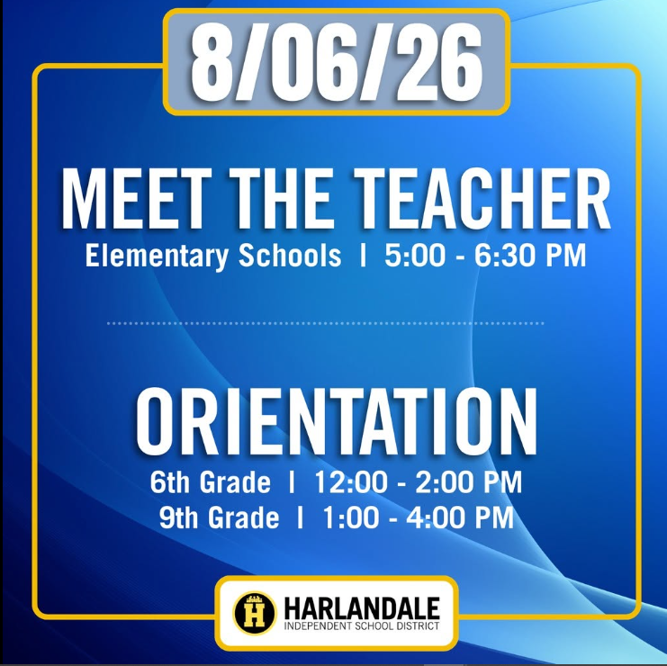 Meet the Teacher / Orientation - August 6th ES 5-6:30pm / 6th grade 12 - 2pm / 9th grade 1 - 4pm