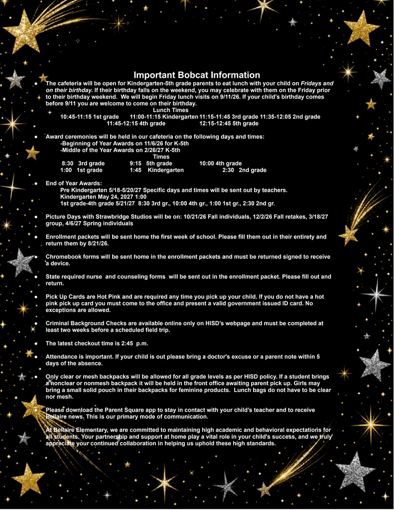 Welcome Back Letter