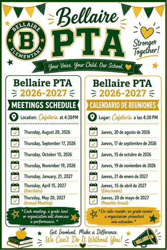 PTA Dates for the School Year